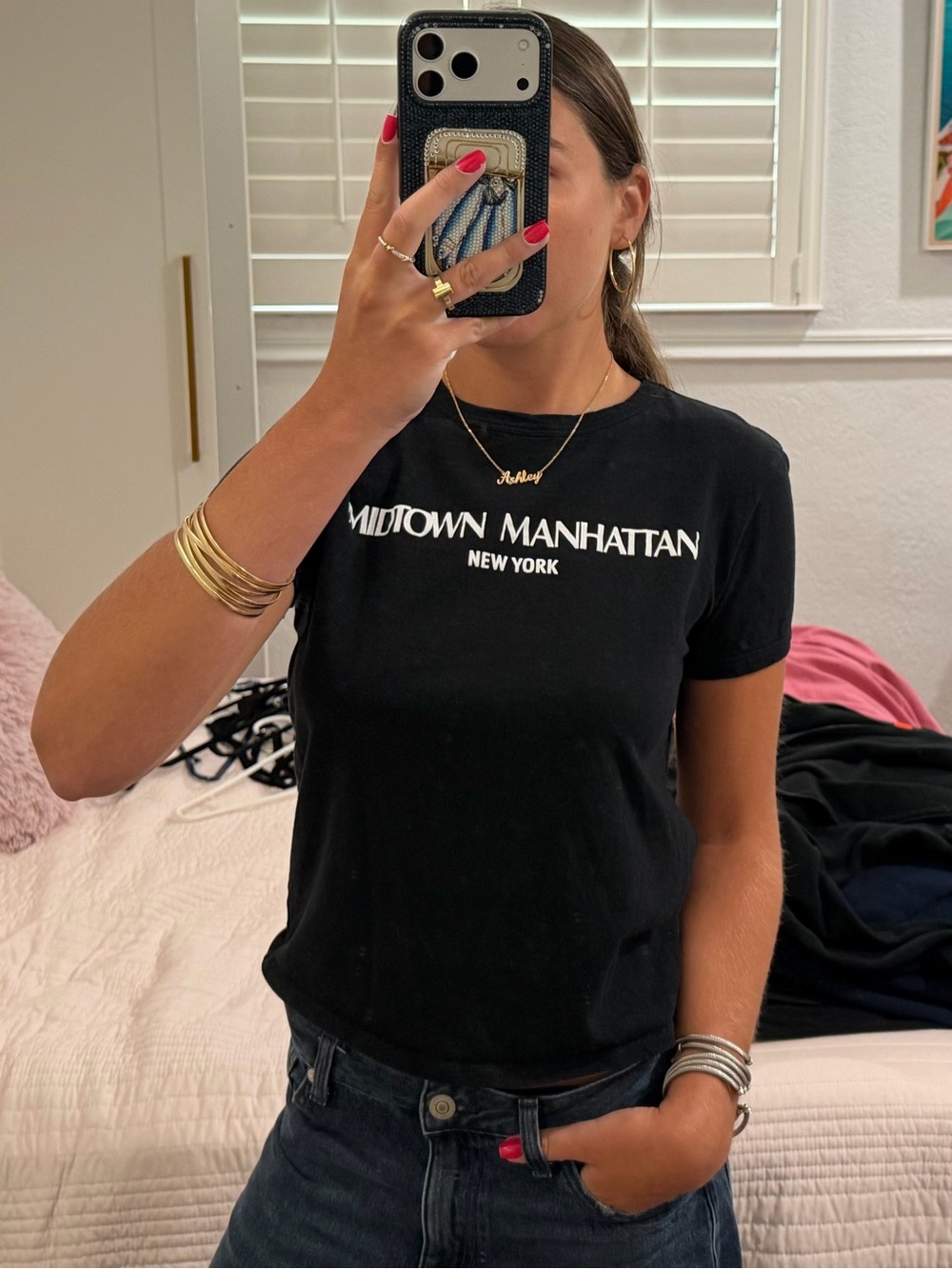 Zara Black Midtown Manhattan New York Graphic Tee - Women